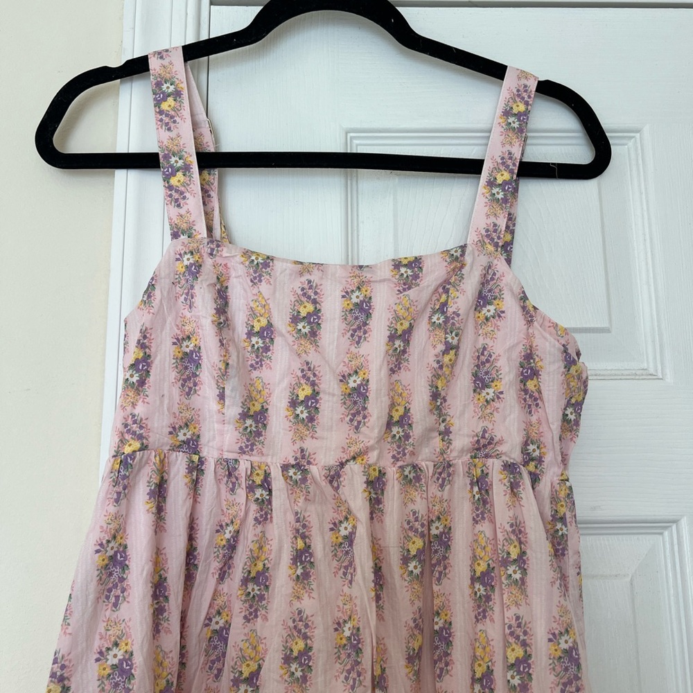 Floral Pink Sleeveless Dress